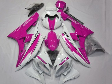 Custom 2006-2007 Yamaha YZF R6 Motorcycle Fairings - White Pink