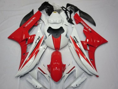 Custom 2006-2007 Yamaha YZF R6 Motorcycle Fairings - White Red