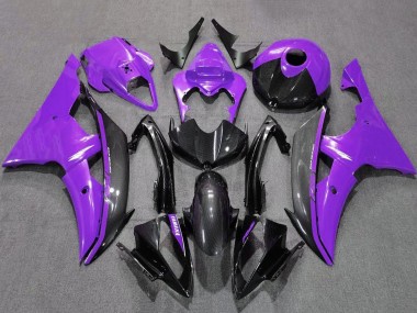 Custom 2008-2016 Yamaha YZF R6 Motorcycle Fairings - Purple Black Carbon Fiber Style