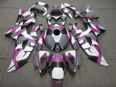 Custom 2008-2016 Yamaha YZF R6 Motorcycle Fairings - White Pink Grey Black Camouflage