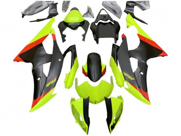 2008-2016 Yamaha YZF R6 Motorcycle Fairings - Green Red Matte Black