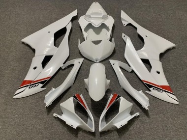 Custom 2008-2016 Yamaha YZF R6 Motorcycle Fairings Kits - Pearl White Red