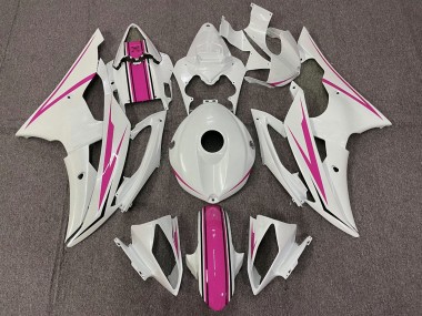 Custom 2008-2016 Yamaha YZF R6 Motorcycle Fairings - White Pink