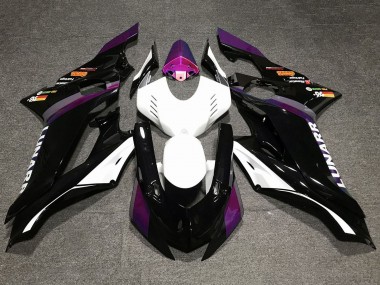 Custom 2017-2023 Yamaha YZF R6 Motorcycle Fairings - White Purple Glossy Black