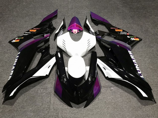 2017-2023 Yamaha YZF R6 Motorcycle Fairings - White Purple Glossy Black