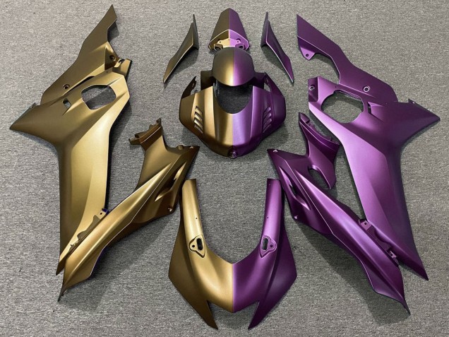 2017-2023 Yamaha YZF R6 Motorcycle Fairings - Matte Gold Purple Split