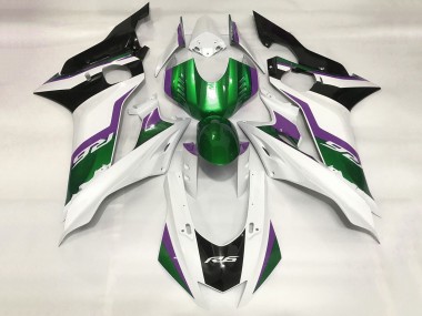 Custom 2017-2023 Yamaha YZF R6 Motorcycle Fairings - White Green Purple Black