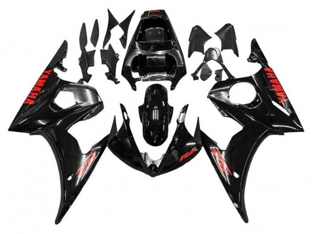 2005 Yamaha YZF R6 Motorcycle Fairings - Glossy Black Red