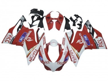 Custom 2013-2016 Triumph Daytona 675 Triple Motorcycle Fairings - White Red Fiamm