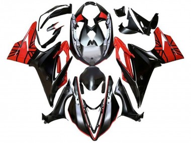 Custom 2013-2016 Triumph Daytona 675 Triple Motorcycle Fairings - Silver Red Glossy Black