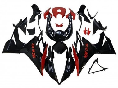 Custom 2013-2016 Triumph Daytona 675 Triple Motorcycle Fairings - Glossy Black Red Ride or Die