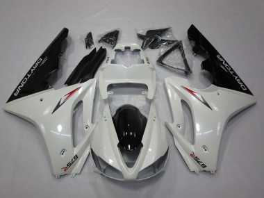 Custom 2009-2012 Triumph Daytona 675 Triple Motorcycle Fairing - White Glossy Black