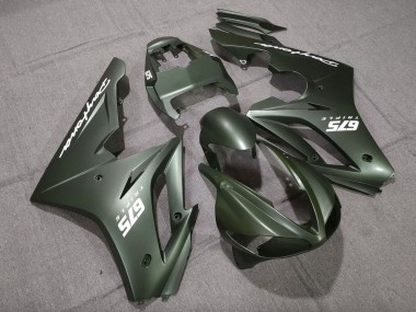 Custom 2009-2012 Triumph Daytona 675 Triple Motorcycle Fairings - Matte Green White