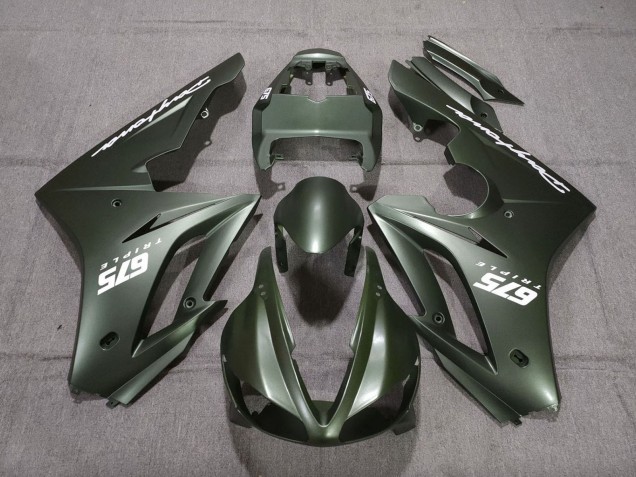 2009-2012 Triumph Daytona 675 Triple Motorcycle Fairings - Matte Green White
