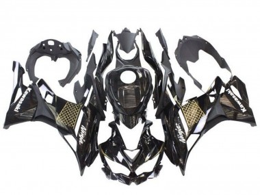 Custom 2019-2025 Kawasaki ZX4R ZX-4RR Motorcycle Fairings - Glossy Black White Gold