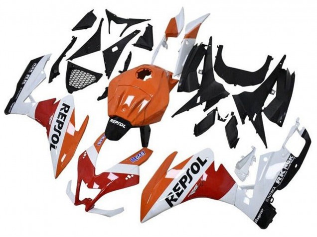 2012-2018 Aprilia RS4 50 125 Motorcycle Fairings - Orange White Red Glossy Black Repsol