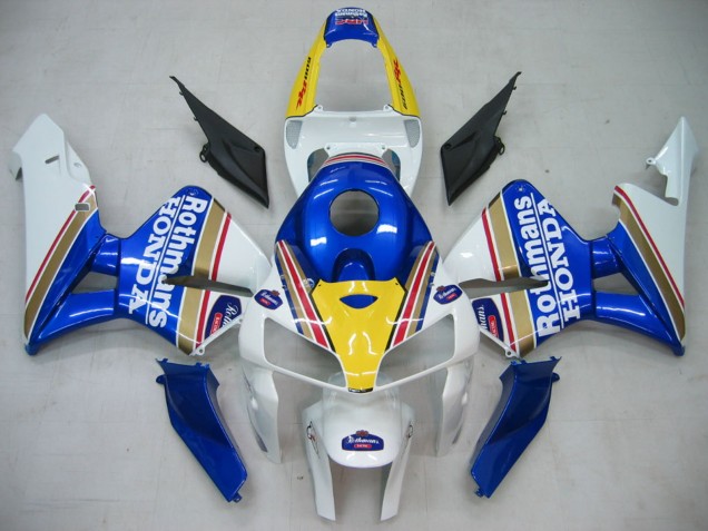 2005-2006 Blue White Yellow Rothmans Honda CBR600RR Motorcycle Fairings