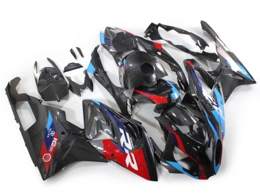Custom 2015-2016 BMW S1000RR Motorcycle Fairings - Blue Red Carbon Fiber