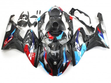 Custom 2015-2016 BMW S1000RR Motorcycle Fairings - Blue Red Carbon Fiber