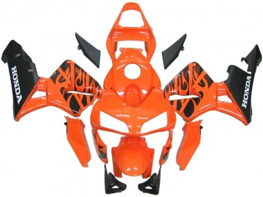 Custom 2003-2004 Honda CBR600RR Abs Fairings - Orange White Red Glossy Black Repsol