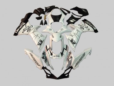 Custom 2011-2024 Suzuki GSXR 600/750 Motorcycle Fairings - White Black Alstare Corona Extra Motul
