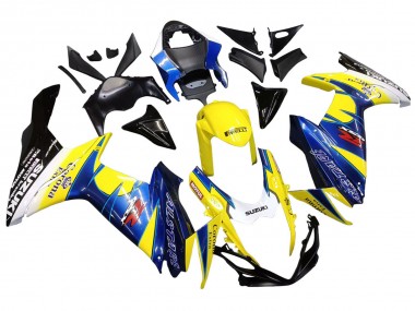 Custom 2011-2024 Suzuki GSXR 600/750 Motorcycle Fairings - Yellow Blue White Black Corona Extra Alstare