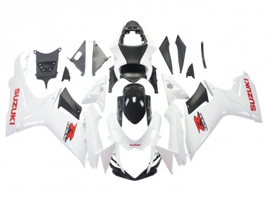Custom 2011-2024 Suzuki GSXR 600/750 Motorcycle Fairings - White Glossy Black Red Decal