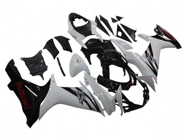 2011-2024 Suzuki GSXR 600/750 Motorcycle Fairings - White Glossy Black