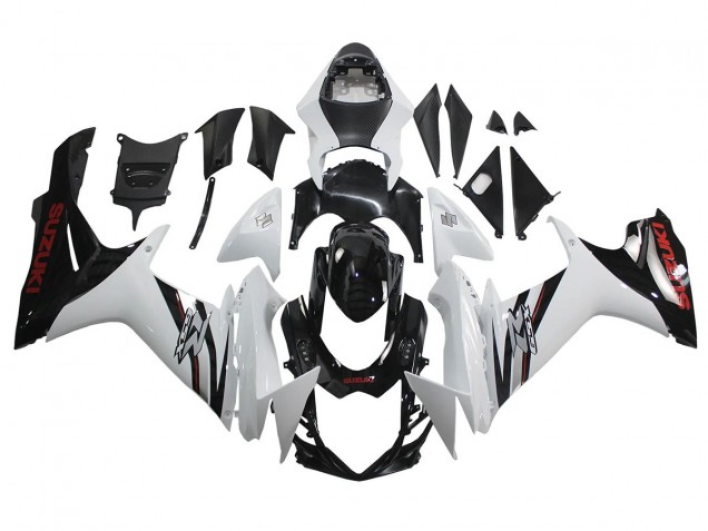 2011-2024 Suzuki GSXR 600/750 Motorcycle Fairings - White Glossy Black