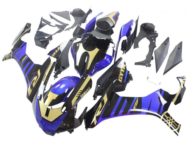 2015-2019 Yamaha YZF R1 Motorcycle Fairings - Blue Gold Black