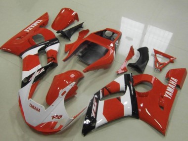 Custom 1998-2002 Yamaha YZF R6 Motorcycle Fairings - Red White Glossy Black