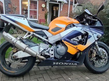 Custom 2000-2001 Honda CBR900RR 929RR Motorcycle Fairings - Silver Orange Blue