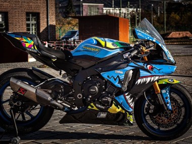 Custom 2015-2019 Yamaha YZF R1 Motorcycle Fairings - Blue Yellow Shark