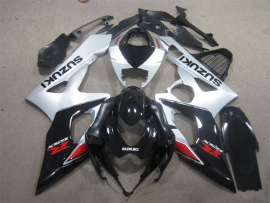 Custom 2005-2006 Glossy Black Silver Red Suzuki GSXR 1000 Motorcycle Fairing