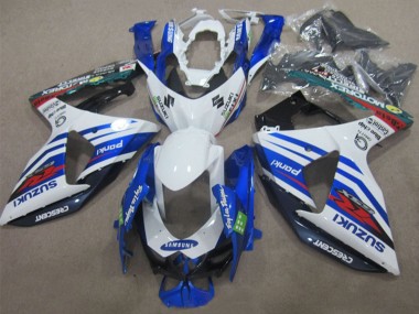 Custom 2009-2016 White Blue Red Samsung Suzuki GSXR 1000 Motorcycle Fairings