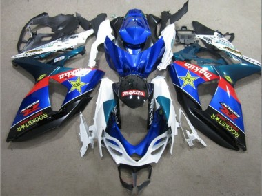 Custom 2009-2016 White Blue Red Black Rockstar Suzuki GSXR 1000 Motorcycle Fairings