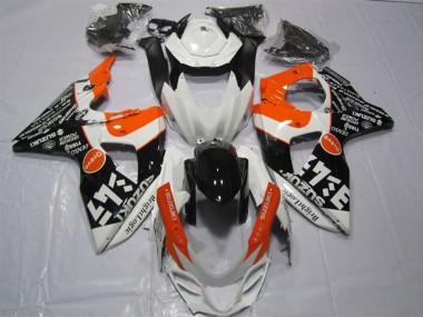Custom 2009-2016 White Orange Black Bright Logic Suzuki GSXR 1000 Motorcycle Fairings