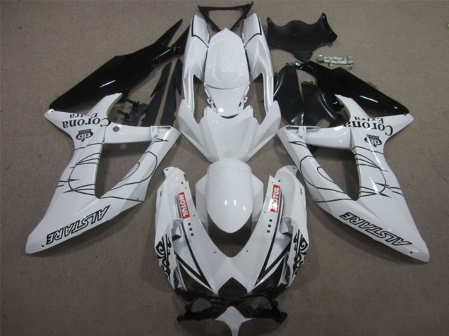 2008-2010 White Black Corona Extra Motul Suzuki GSXR 600 Motorcycle Fairings