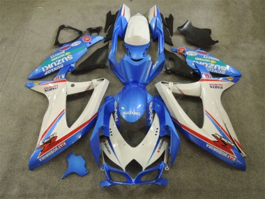 Custom 2008-2010 White Blue Red Green Suzuki GSXR 600 Motorcycle Fairings