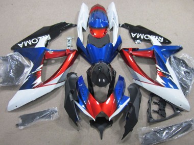 Custom 2008-2010 White Red Blue Black Rizoma Suzuki GSXR 600 Motorcycle Fairings