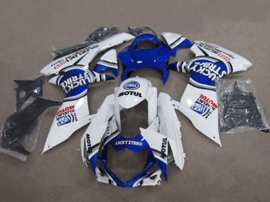 Custom 2011-2024 Blue White Lucky Strike Motul Suzuki GSXR 600 Motorcycle Fairings