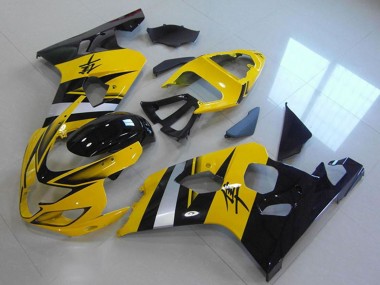 Custom 2004-2005 Yellow Silver Black Suzuki GSXR 750 Abs Motorcycle Fairings