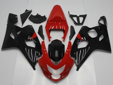 Custom 2004-2005 Red Glossy Black Suzuki GSXR 750 Motorcycle Fairing