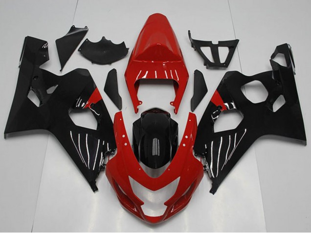 2004-2005 Red Glossy Black Suzuki GSXR 750 Motorcycle Fairing