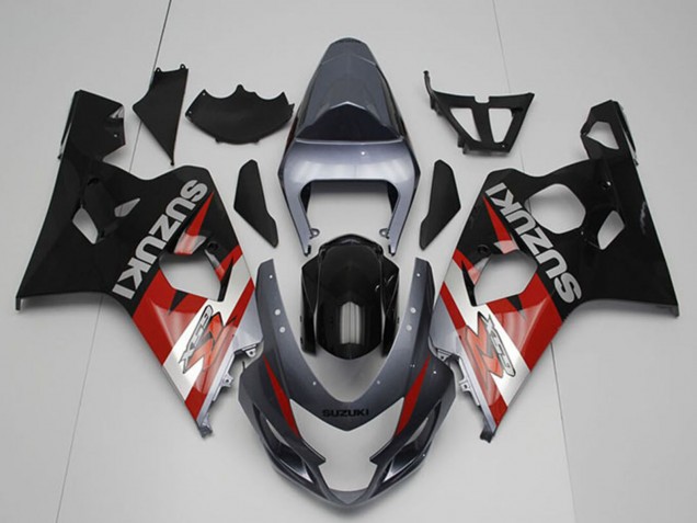 2004-2005 Silver Grey Red Black Suzuki GSXR 750 Motorcycle Fairings