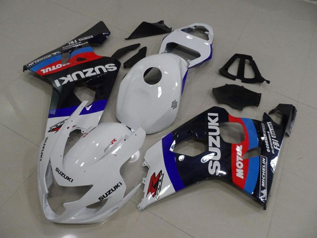 2004-2005 White Blue Red Black Motul Suzuki GSXR 750 Motorcycle Fairings