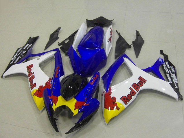 2006-2007 Blue White Yellow Red Bull Suzuki GSXR 750 Motorcycle Fairings