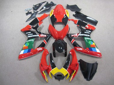 Custom 2006-2007 Red Black Yellow Green JOMO Suzuki GSXR 750 Motorcycle Fairings
