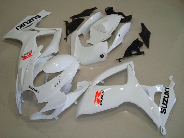 Custom 2006-2007 White Suzuki GSXR 750 Motorcycle Fairings