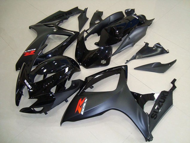 2006-2007 Glossy Black Matte Black Red Suzuki GSXR 750 Motorcycle Fairings